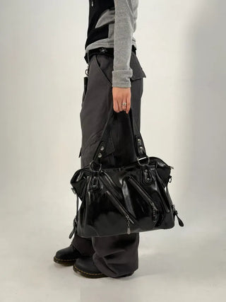 Dapper Pocket Studded Shoulder Bag