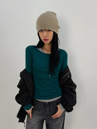 Striped Long Beanie