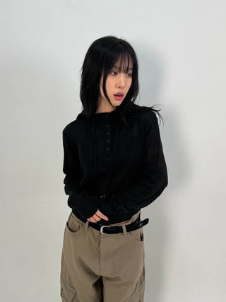 Nice High-Neck Hooded Knit