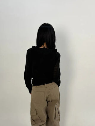 Nice High-Neck Hooded Knit