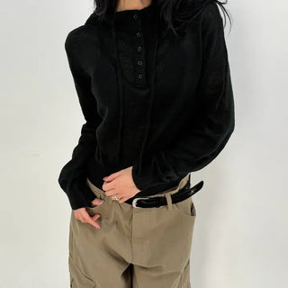Nice High-Neck Hooded Knit