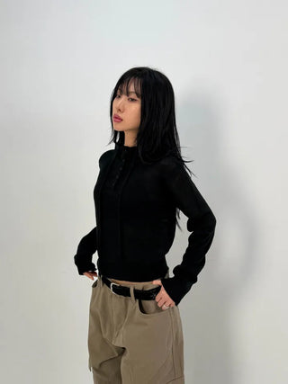 Nice High-Neck Hooded Knit