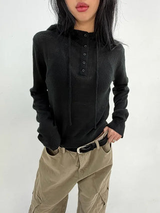 Nice High-Neck Hooded Knit