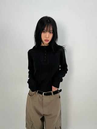 Nice High-Neck Hooded Knit