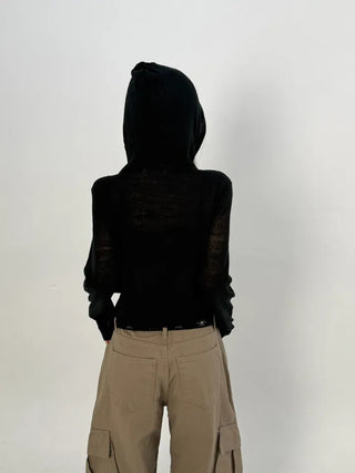 Nice High-Neck Hooded Knit