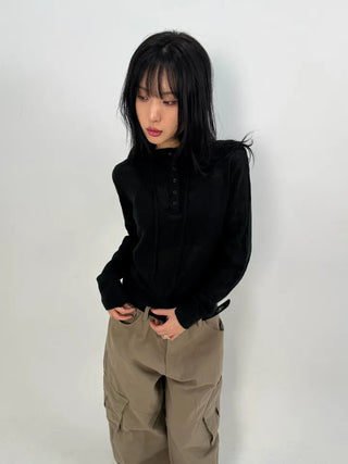 Bass Cut-out Washed Cargo Pants