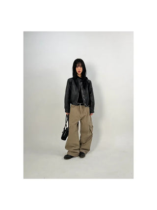 Bass Cut-out Washed Cargo Pants