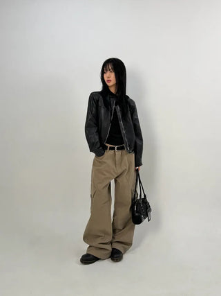 Bass Cut-out Washed Cargo Pants