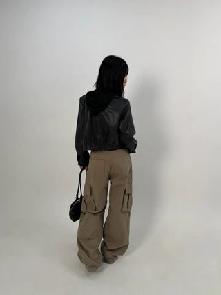 Bass Cut-out Washed Cargo Pants