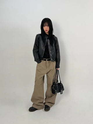 Bass Cut-out Washed Cargo Pants