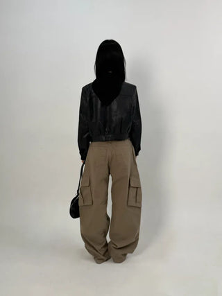 Bass Cut-out Washed Cargo Pants