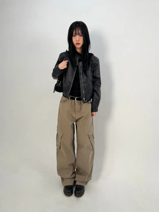 Bass Cut-out Washed Cargo Pants
