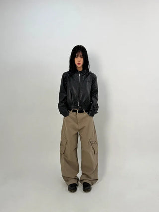 Bass Cut-out Washed Cargo Pants