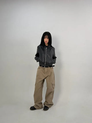 Bass Cut-out Washed Cargo Pants