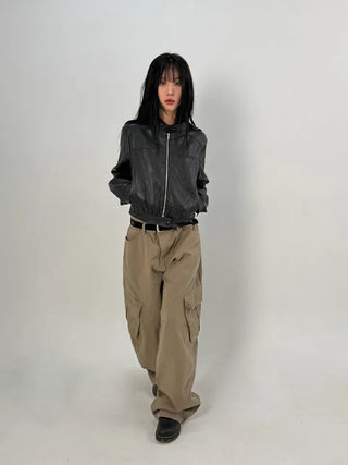 Bass Cut-out Washed Cargo Pants