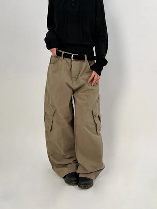 Bass Cut-out Washed Cargo Pants