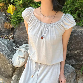 Vintage Two-Way Off-Shoulder Elastic Long Dress