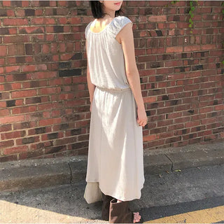 Vintage Two-Way Off-Shoulder Elastic Long Dress