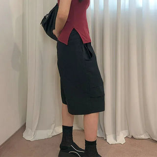 Double Pintuck Bermuda Pants