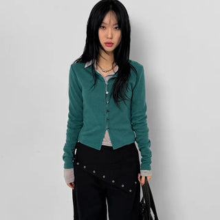 Buried Button Wool Cardigan