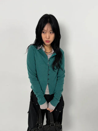 Buried Button Wool Cardigan