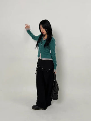 Scarf Wrap Wide Pants