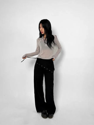 Scarf Wrap Wide Pants