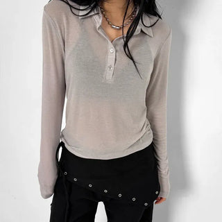 Sheer Collar Long Sleeve