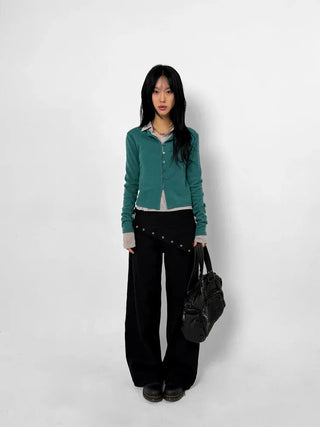 Sheer Collar Long Sleeve