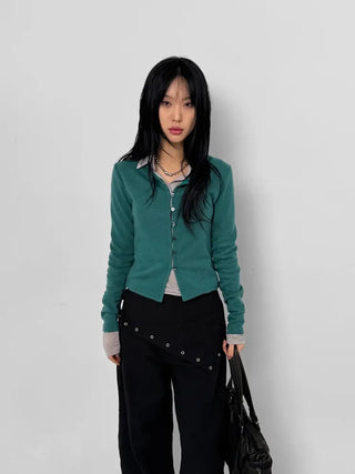 Sheer Collar Long Sleeve