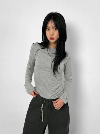 Moto Button Hooded Long Sleeve