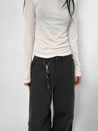 Moto Button Hooded Long Sleeve