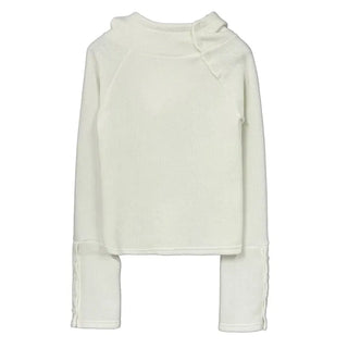Moto Button Hooded Long Sleeve