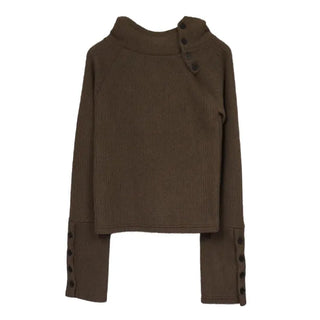 Moto Button Hooded Long Sleeve
