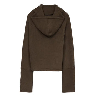 Moto Button Hooded Long Sleeve