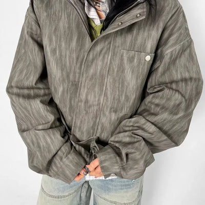 Ronb Crack Leather Jacket
