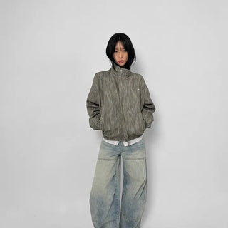 Ronb Crack Leather Jacket