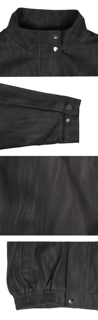 Ronb Crack Leather Jacket