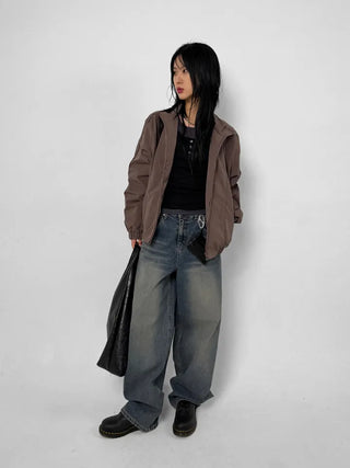 Loft Snap Wide Jeans