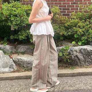 Striped Ethnic Summer Wide Pants
