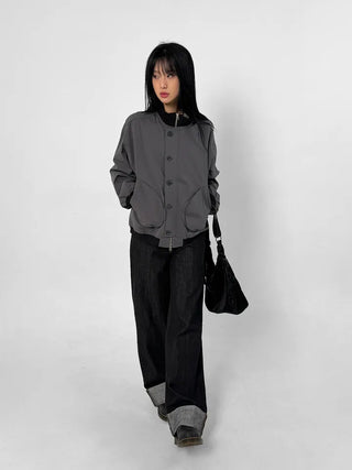 Mind Roll-up Low Wide Jeans