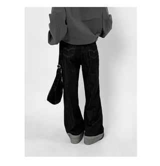 Mind Roll-up Low Wide Jeans