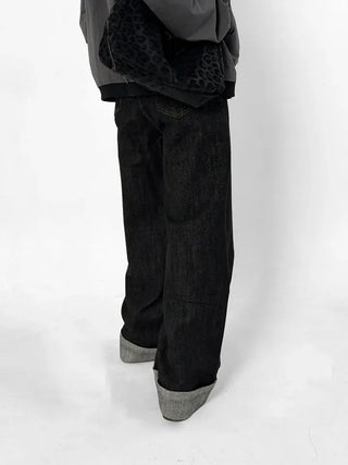 Mind Roll-up Low Wide Jeans
