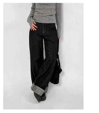 Mind Roll-up Low Wide Jeans
