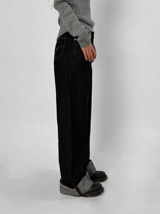Mind Roll-up Low Wide Jeans