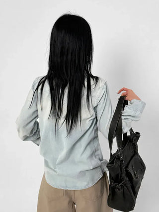 Leather T-shirt big shoulder bag