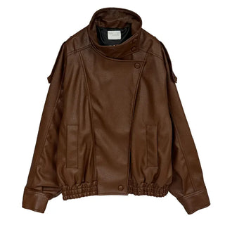 Moen High-Neck Leather Jacket