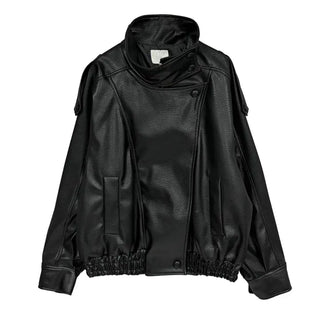 Moen High-Neck Leather Jacket