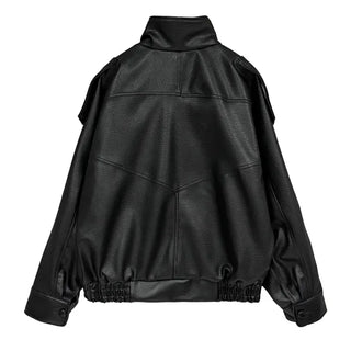 Moen High-Neck Leather Jacket