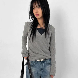 Maison V-neck Slim Knit